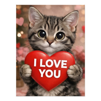 Tinsel de Kerst Kitty Ik Hou van Jou! Poster