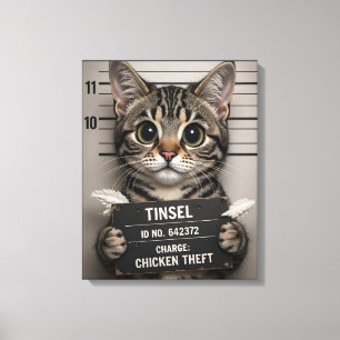 Tinsel de Kerstkat Canvas Afdruk