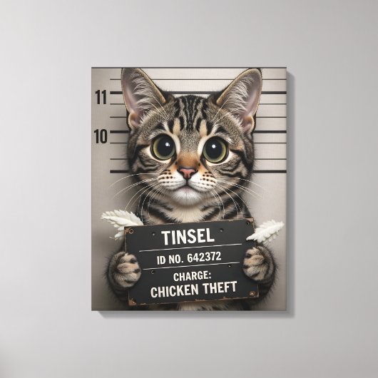 Tinsel de Kerstkat Canvas Afdruk (Voorkant)