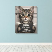 Tinsel de Kerstkat Canvas Afdruk (Insitu (Houten vloer))