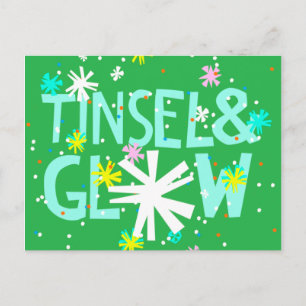 Tinsel en gloed feestdagenkaart