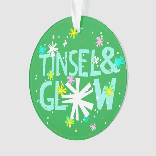 Tinsel en gloed ornament (voorkant)