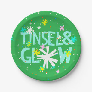Tinsel en gloed papieren bordje