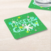 Tinsel en gloed vierkante kartonnen onderzetter (Schuin)