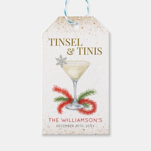 Tinsel en Tinis kerstfeest Cadeaulabel (Voorkant)
