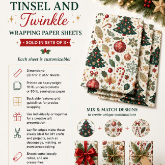 Tinsel en Twinkle Inpakpapier Vel