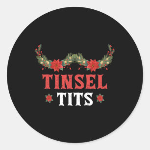 Tinsel Jingle Ball Matching Family Group Xmas Ronde Sticker