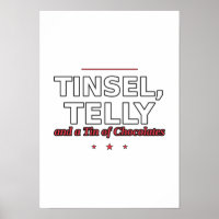Tinsel, Telly en een blik chocolade poster