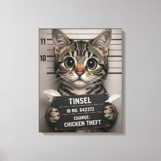 Tinsel the Christmas Kitten Canvas Afdruk