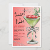 Tinsel & Tinis Holiday Party Invitation (Devant)