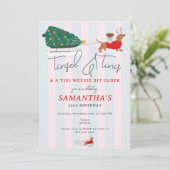 Tinsel & Tinis Tini Weenie Bit Christmas Birthday Kaart (Staand voorkant)