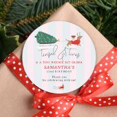 Tinsel & Tinis Tini Weenie Bit Christmas Doxie Ronde Sticker