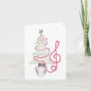 Tinsel Treble Clef-kerstkaart Kaart