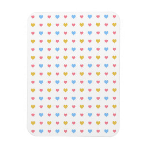 Tint Kleurrijk Hartjes Patroon Roze Blauw Geel Magneet