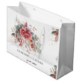 Tint Roze Roze Perzik Stofblauw Bruiloft Groot Cadeauzakje (Voorkant Gekanteld)