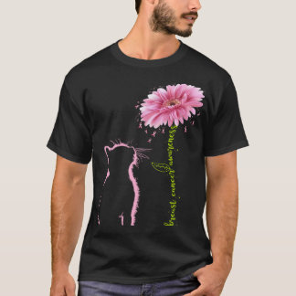 Tintaarborstkankerbesef Roze Lint Madeliefje Bloem T-shirt