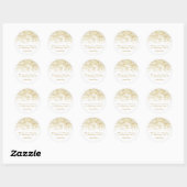 Tinte Gouden Stippen Confetti Moderne Trouwsticker Ronde Sticker (Vel)