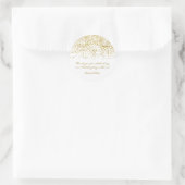 Tinte Gouden Stippen Confetti Moderne Trouwsticker Ronde Sticker (Tas)