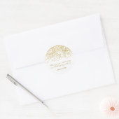Tinte Gouden Stippen Confetti Moderne Trouwsticker Ronde Sticker (Envelop)