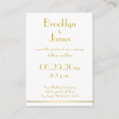 Tinte witte gouden Great Gatsby trouw uitnodiginge Informatiekaartje (Voorkant)