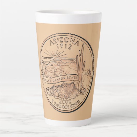Tinted Arizona State Quarter Design Latte Mok (Voorkant)