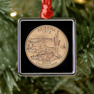 Tinted Arizona State Quarter Metalen Ornament