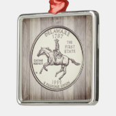 Tinted Delaware State Quarter Metalen Ornament (Links)