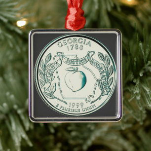 Tinted Georgia State Quarter Metalen Ornament