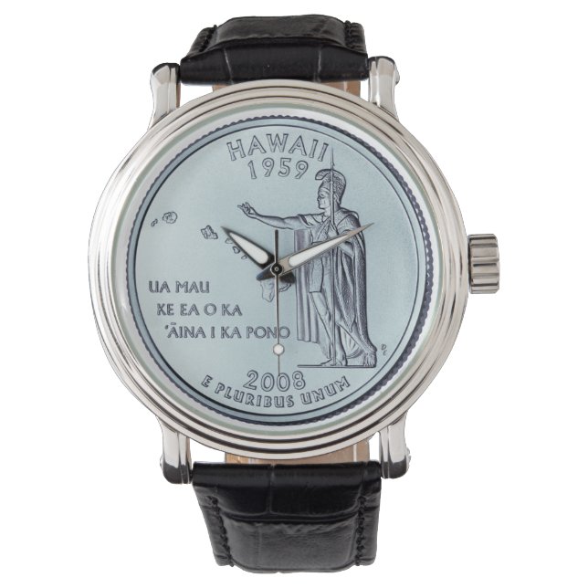 Tinted Hawaii State Quarter Design Horloge (Voorkant)
