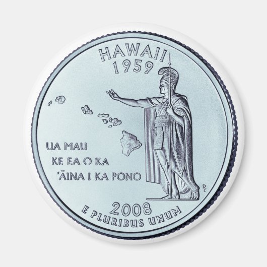 Tinted Hawaii State Quarter Design Magneet (Voorkant)