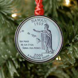 Tinted Hawaii State Quarter Design Metalen Ornament