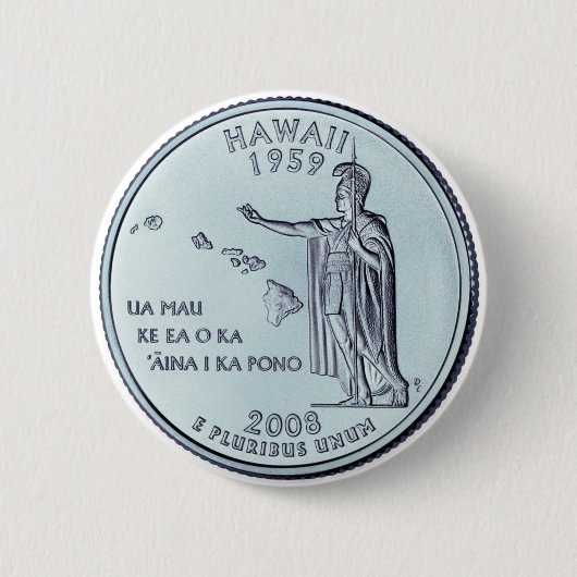 Tinted Hawaii State Quarter Design Ronde Button 5,7 Cm (Voorkant)
