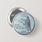 Tinted Hawaii State Quarter Design Ronde Button 5,7 Cm (Voorkant /achterkant)