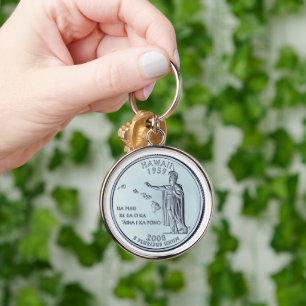 Tinted Hawaii State Quarter Design Sleutelhanger
