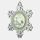 Tinted Maine State Quarter Tin Sneeuwvlok Ornament (Rechts)