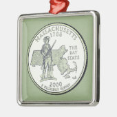 Tinted Massachusetts State Quarter Metalen Ornament (Links)