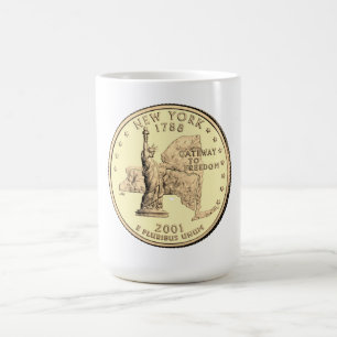 Tinted New York State Quarter Design Koffiemok