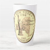 Tinted New York State Quarter Design Latte Mok (Voorkant)