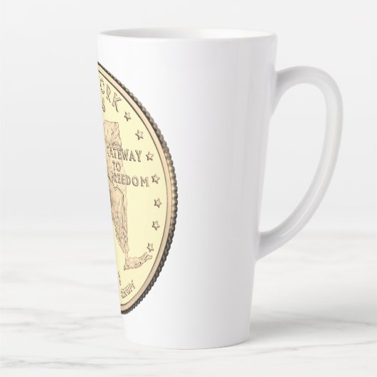 Tinted New York State Quarter Design Latte Mok (Rechts)
