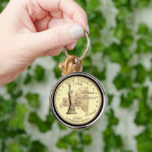Tinted New York State Quarter Design Sleutelhanger (Hand)