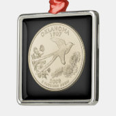 Tinted Oklahoma State Quarter Metalen Ornament (Links)