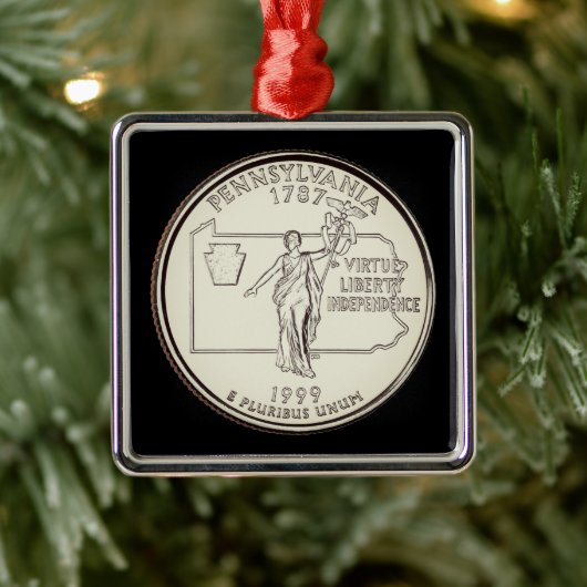 Tinted Pennsylvania State Quarter Metalen Ornament (Boom)