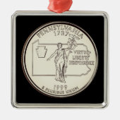 Tinted Pennsylvania State Quarter Metalen Ornament (Voorkant)
