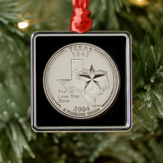 Tinted Texas State Quarter Metalen Ornament (Boom)