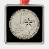 Tinted Texas State Quarter Metalen Ornament (Voorkant)