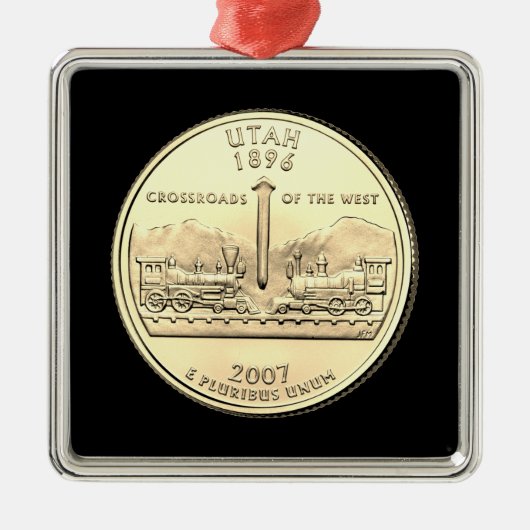 Tinted Utah State Quarter Metalen Ornament (Voorkant)