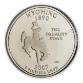 Tinted Wyoming State Quarter Design Keramische Knop (Voorkant)