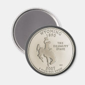 Tinted Wyoming State Quarter Design Magneet (Voorkant / Achterkant)
