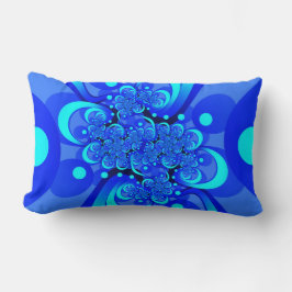 Tinten blauw moderne abstracte fractale kunst kussen