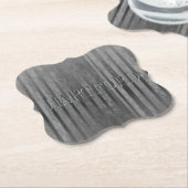 Tinten Grijs Ombre Strepen Papieren Onderzetters (Gekanteld)